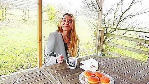 Blonde with small boobs enjoys a deep and passionate blowjob