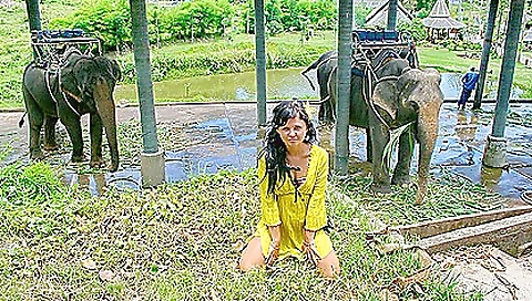 Hot girl with a large natural tits and a hairy pussy is horny