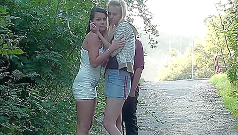 Blonde milf fucked by her handsome lover and a guy