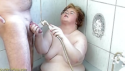 Big ass mature stepmother gets fingered and fucked in the shower