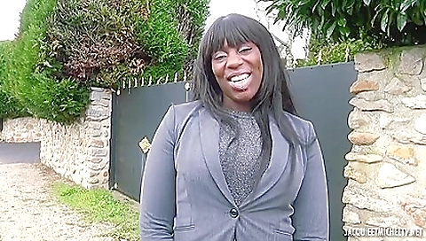 Stunning ebony casting with a big booty on a camera