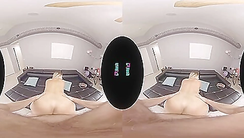 Gorgeous brunette in lingerie getting fucked in vr porn