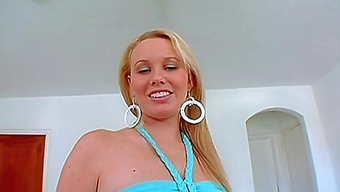 Blonde is going to get her tits pulled in a deepthroat pov