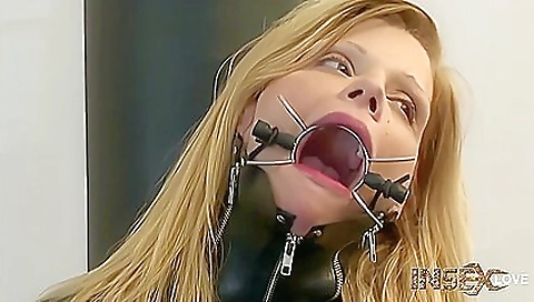 Horny slutty blonde and her slave boyfriend fucking