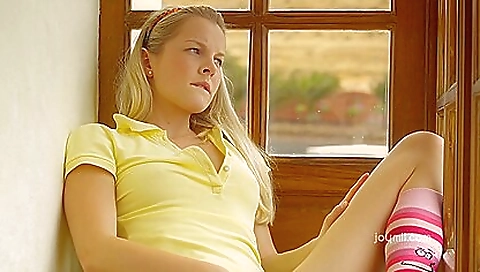 Sweet blonde solo with huge breasts and a sexy ass