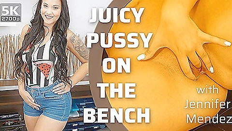 Horny brunette teen in a sexy dress in a solo video