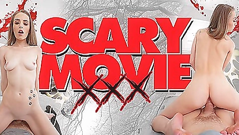 Horny brunette girl doing a vr blowjob in this porn