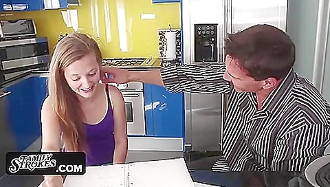 Petite stepdaughter wants to get fucked by her stepbro