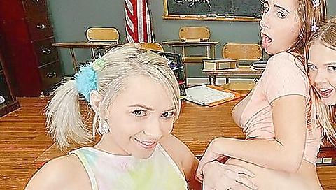 A hot brunette is on top of another babe in vr porn