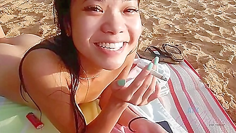 Beautiful skinnies with a sexy body is being filmed